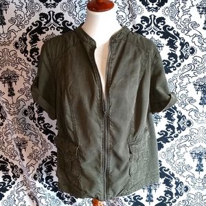 Torrid Khaki Zip Top